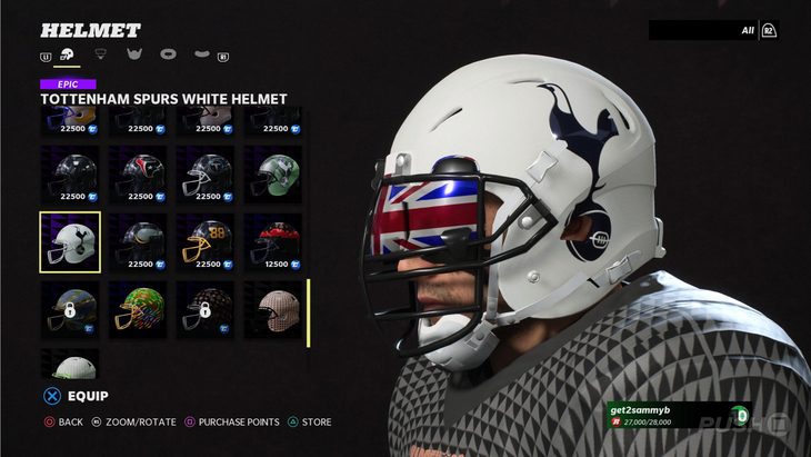 Шлем с лого «Тоттенхэма» в Madden NFL 22 Шлем с лого «Тоттенхэма» в Madden NFL 22