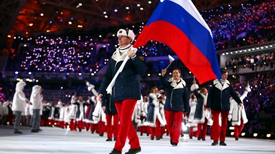 Сборная России на церемонии открытия Сборная России на церемонии открытия